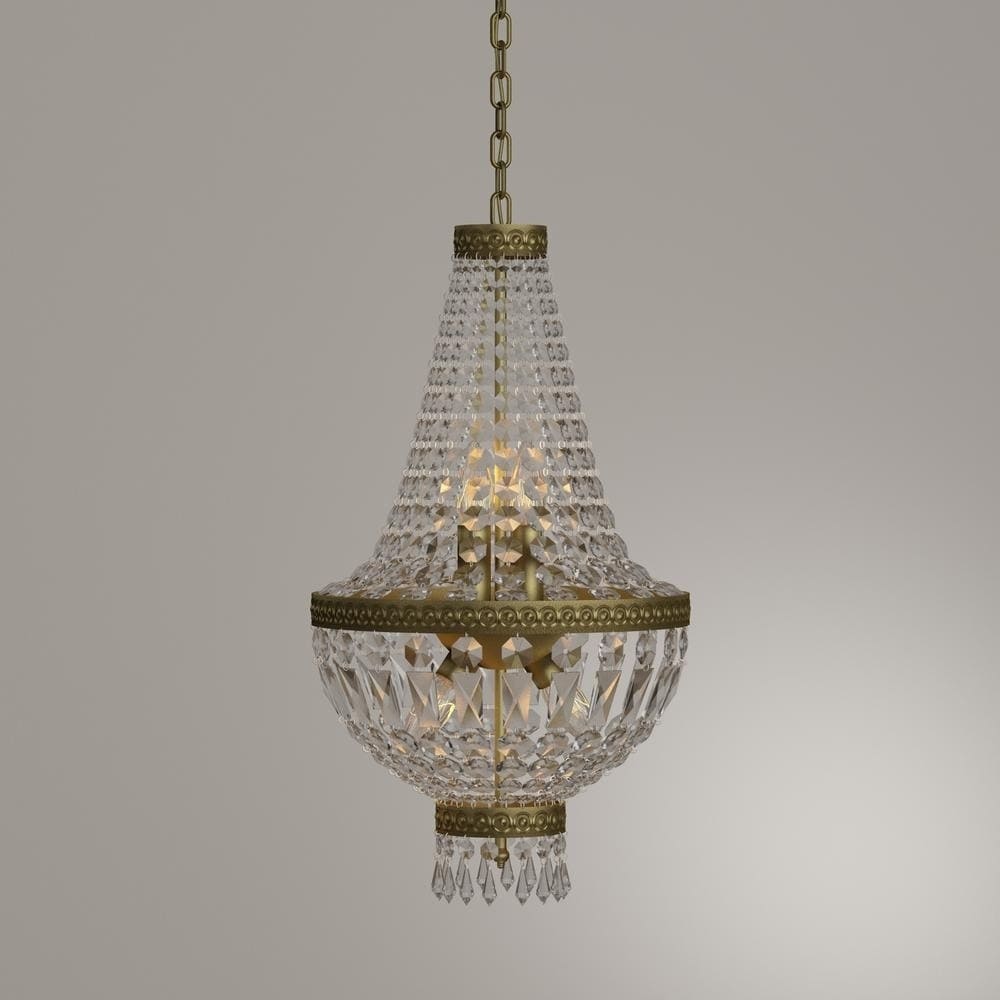 Empire 5-light Antique Bronze Finish with Full Lead Crystal Basket Mini Chandelier (5 light Chrome Finish Crystal Chandelier) - Chandeliers For Bedrooms by Overstock.com