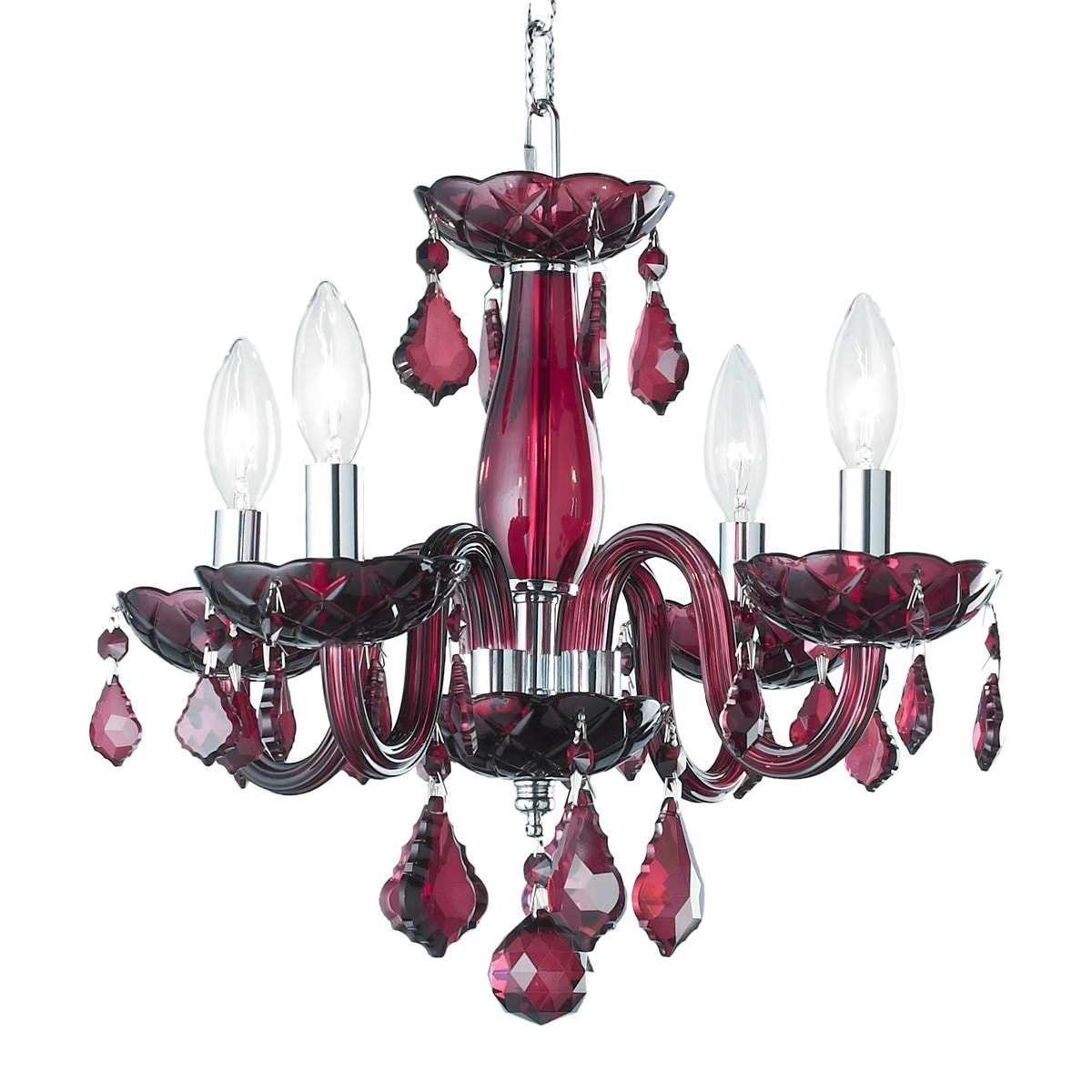 red crystal chandeliers