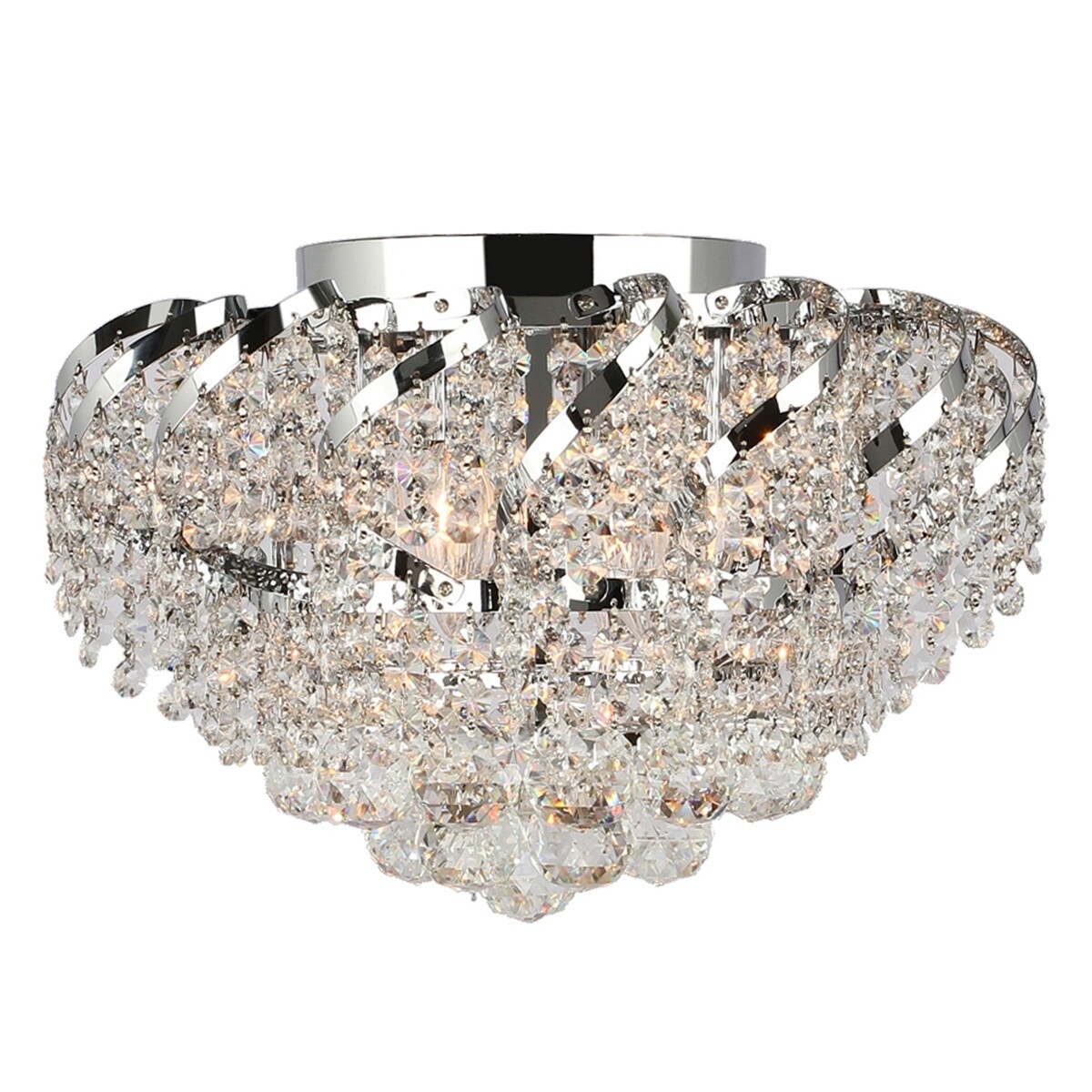Shop French Empire 6 Light Full Lead Crystal Chrome Finish 16 Inch