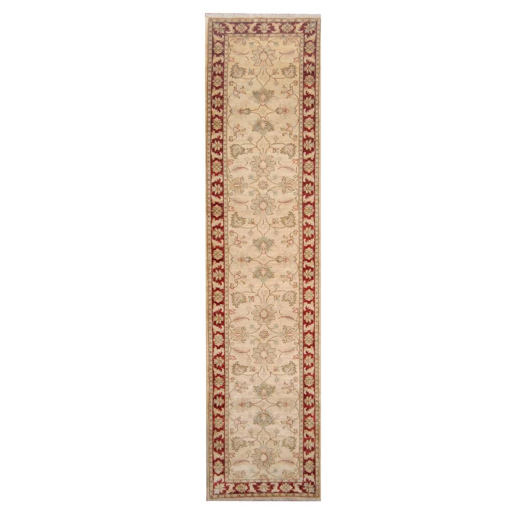 HERAT ORIENTAL Handmade One-of-a-Kind Vegetable Dye Oushak Wool Runner - 2'8 x 10'10