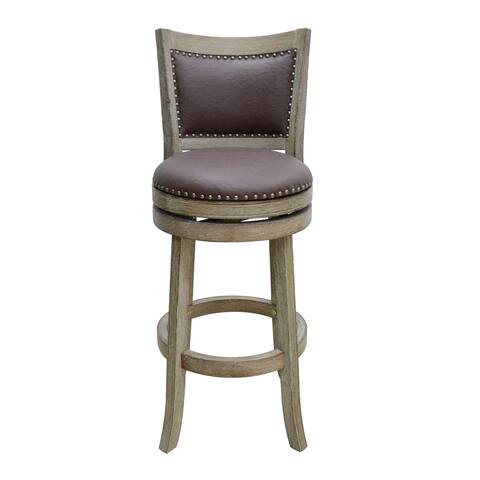 29-inch Cantabria Wire-brush Swivel Stool, Weathered White
