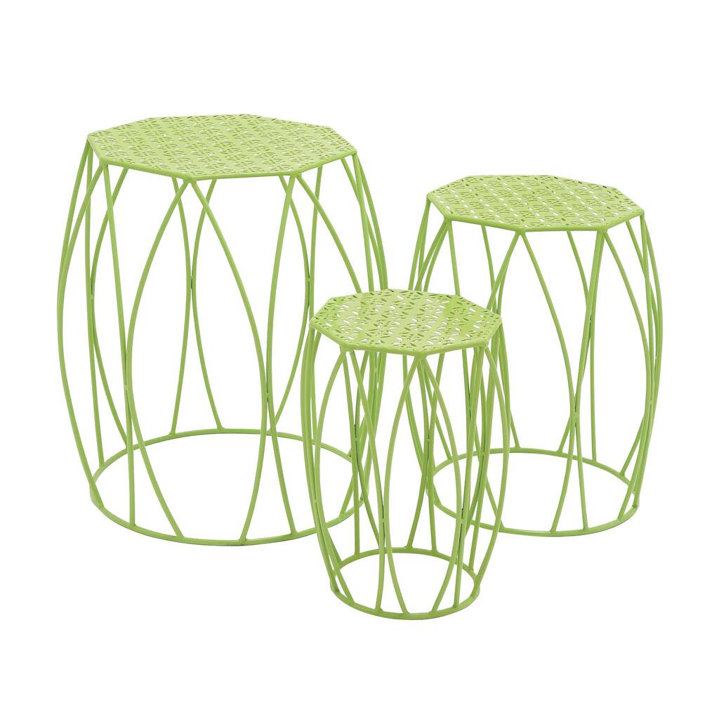 15-inch Metal Green Plant Stand (Set of 3)