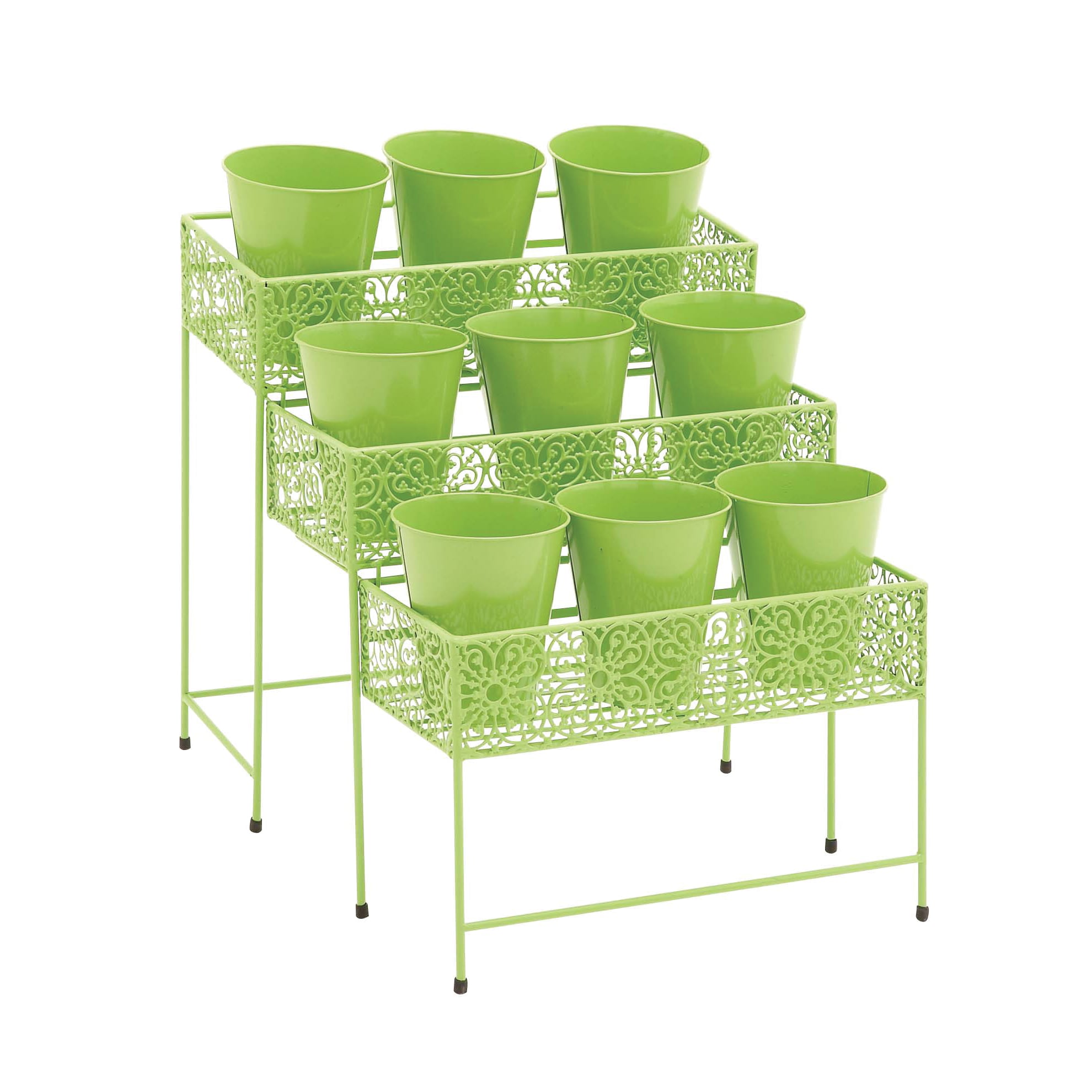 Folding Rectangle Three layer Plant Stand   13753209  