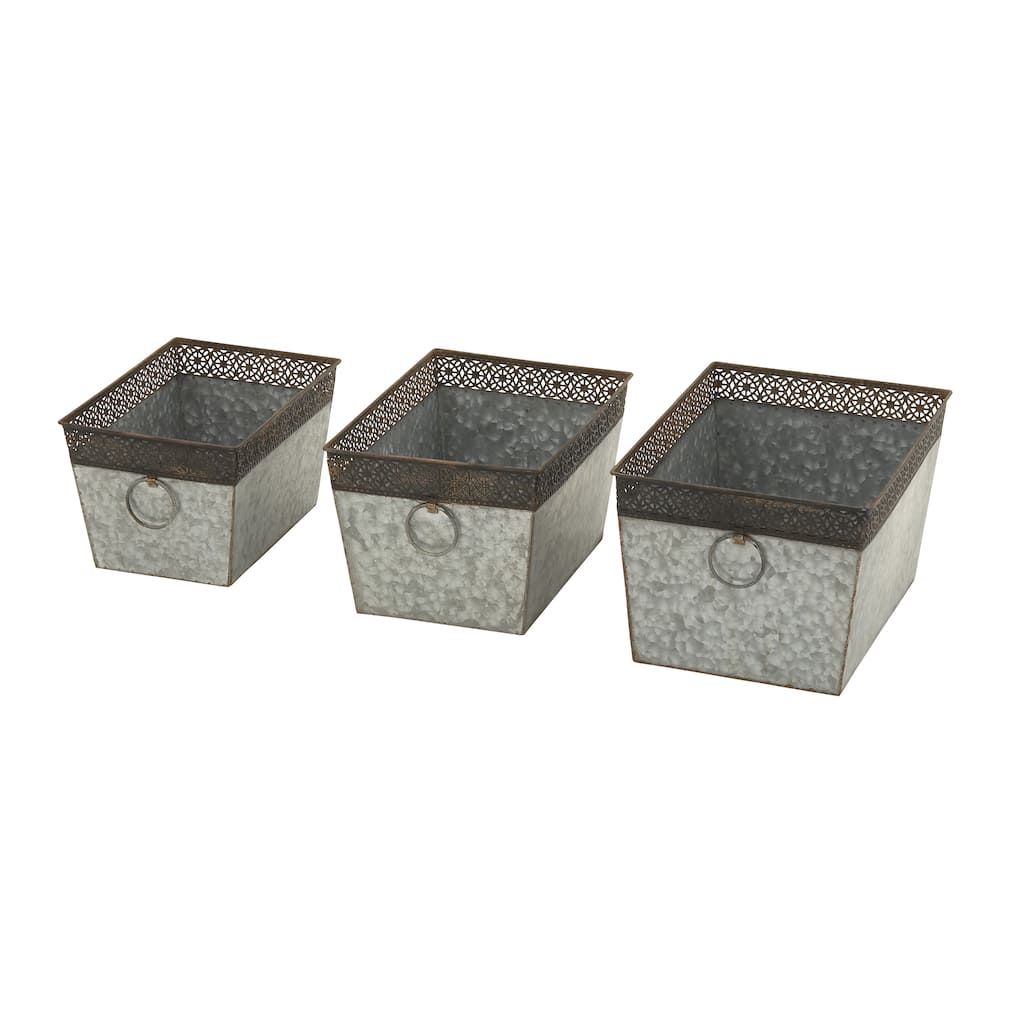 Square Metal Planter (Set of 3)