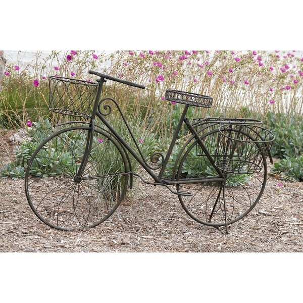 31inch Metal Bicycle Planter Silver 56"w x 6"d x 31"h 758647791828 eBay