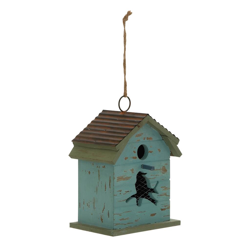 15-inch Wooden Metal Birdhouse
