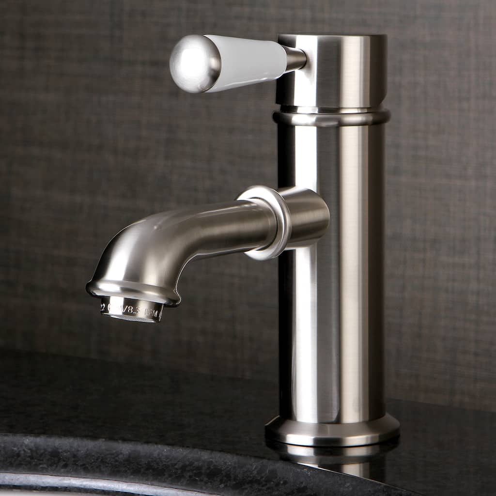Kingston Brass Single-Hole Satin Nickel Bathroom Faucet - Silver
