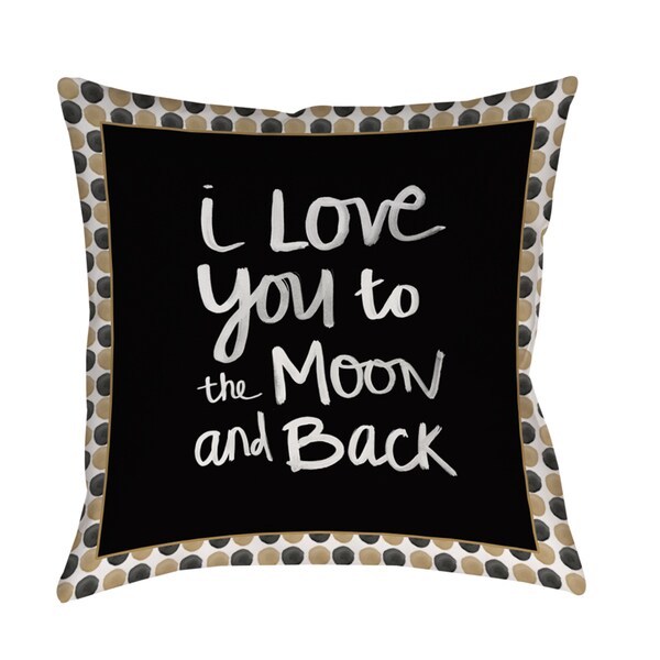 To the Moon' Gold and Black Decorative Pillow