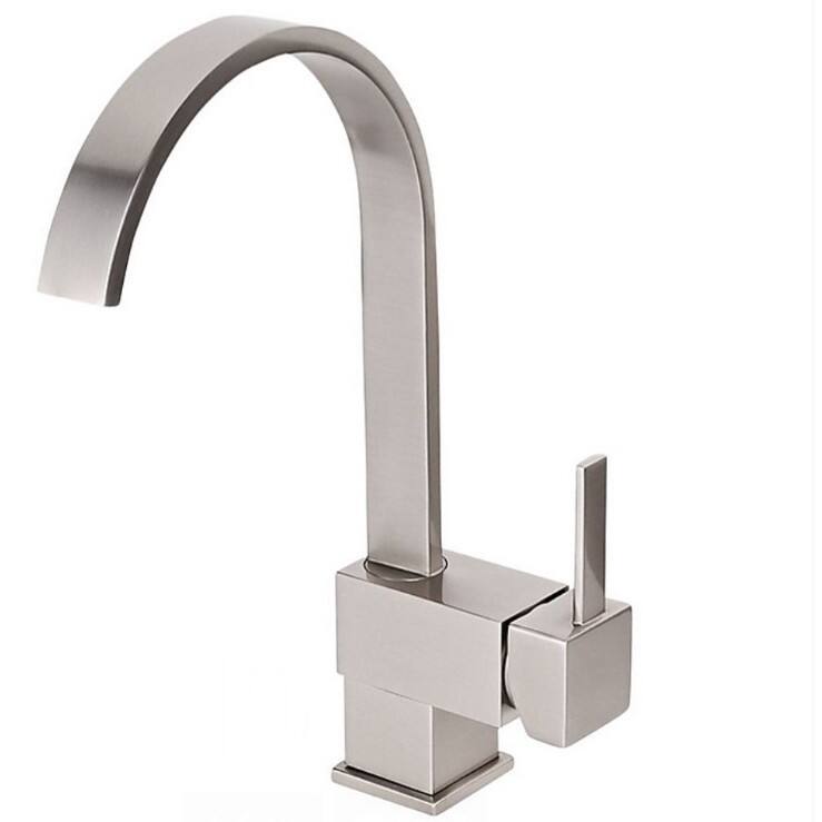 Starstar Brushed Nickel Kitchen Tap Faucet Square Handle