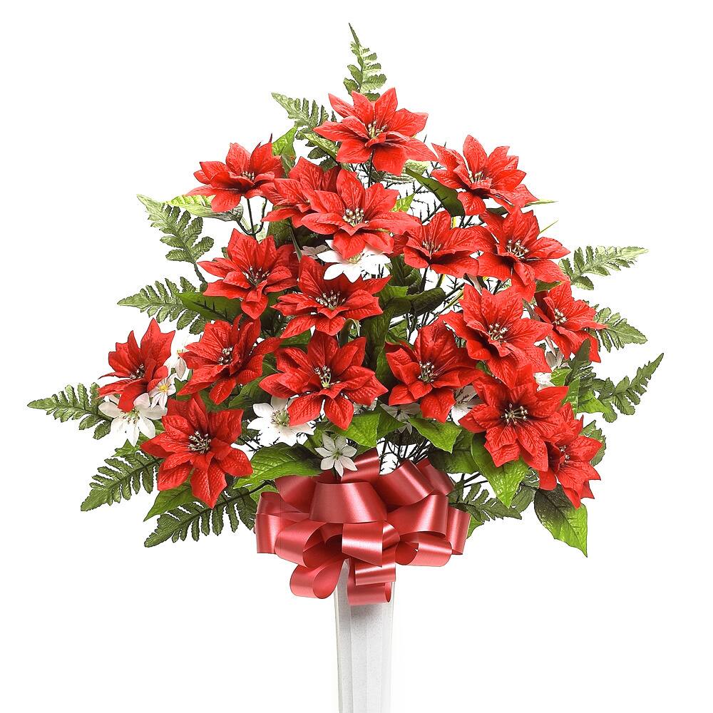 Sage & Co 30-inch Poinsettia Arrangement - Red