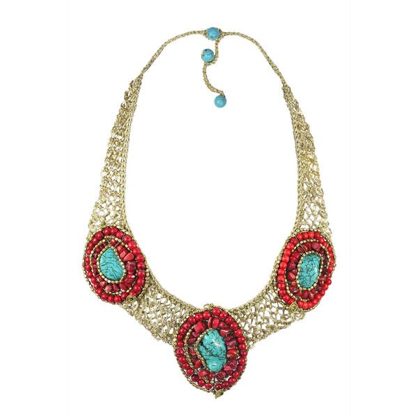 Shop Handmade Mosaic Collar Silk Net Necklace (Thailand) - On Sale ...