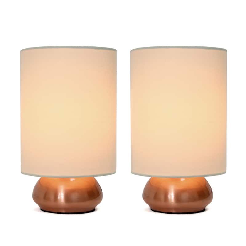 Porch & Den Roseman Mini Lamp with Touch Base and Fabric Shade (Set of 2)