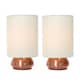 preview thumbnail 7 of 8, Porch & Den Roseman Mini Lamp with Touch Base and Fabric Shade (Set of 2)