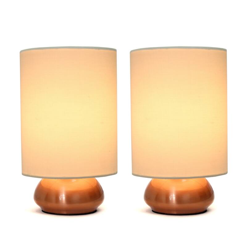Porch & Den Roseman Mini Lamp with Touch Base and Fabric Shade (Set of 2)
