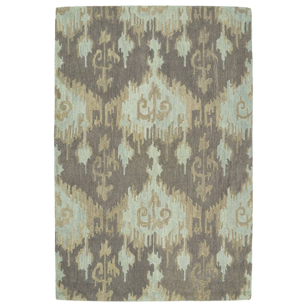 Manhattan Hand-Tufted Mint Ikat Rug (8'0 x 11'0) - 8' x 11'