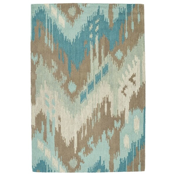 Manhattan Hand-Tufted Mint Ikat Rug - 7'6" x 9'