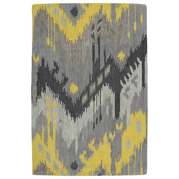 Manhattan Hand-Tufted Grey Ikat Rug - 8' x 11'