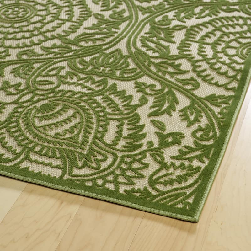 A Breath of Fresh Air Handmade FSR102 Floral Indoor Outdoor Area Rug