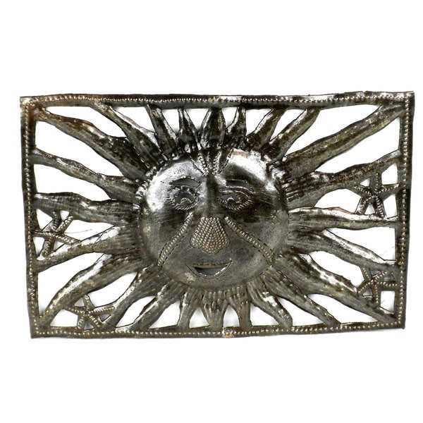 inch Rectangle Sun and Starfish Metal Art (Haiti)