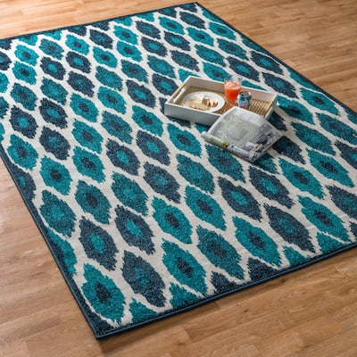 Indoor/ Outdoor Palm Citron/ Multi Rug