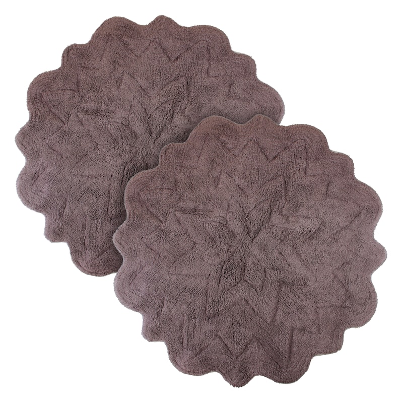 Sherry Kline Over Tufted Petals Bath Rug (Set of 2) - Purple