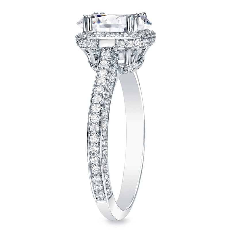 Auriya 18k Gold 2 1/4ctw Cushion-cut Pave Halo Diamond Engagement Ring (H-I, VS1-VS2)