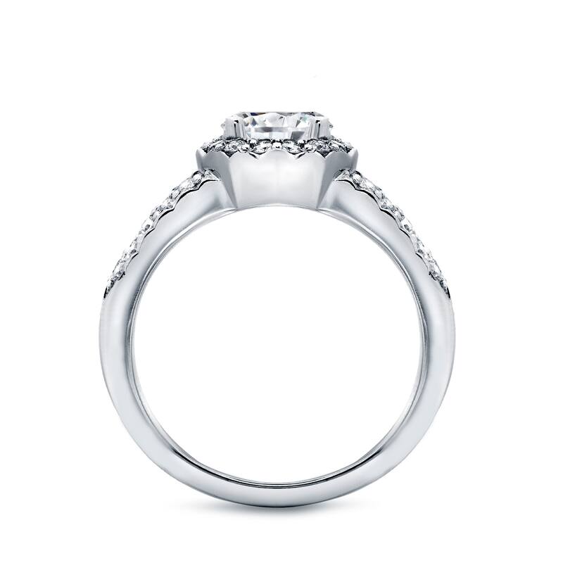 Auriya 14k Gold 1 1/2ctw Modern Split Halo Diamond Engagement Ring