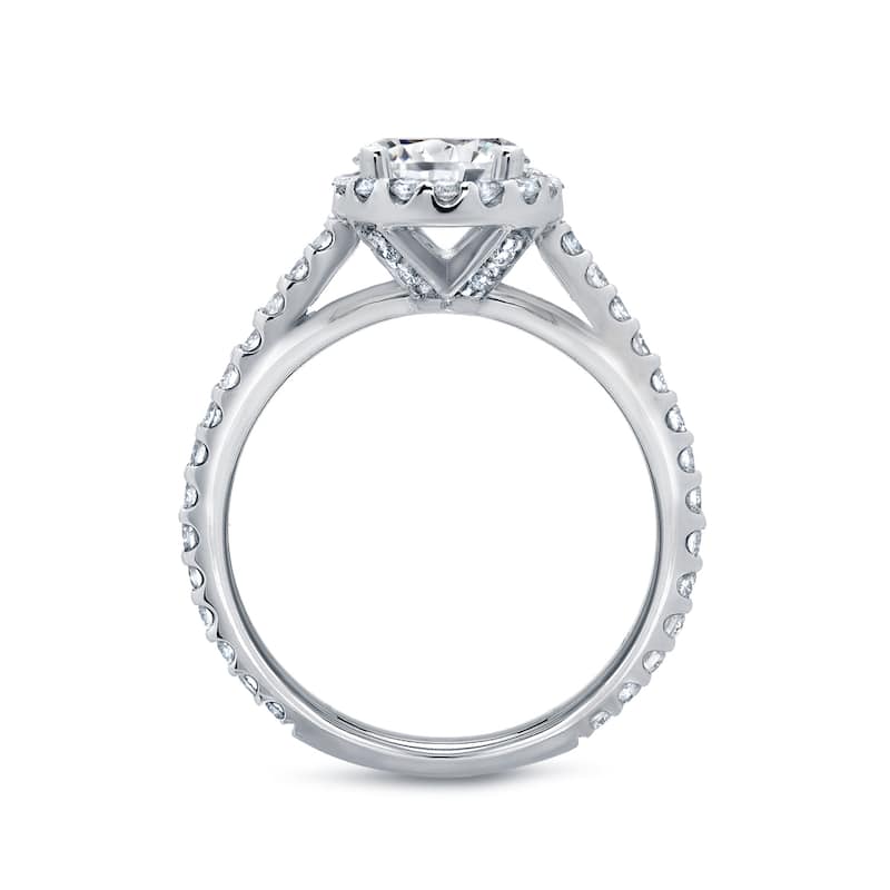 Auriya 14k Gold 1 1/2ctw Round Halo Diamond Engagement Ring Certified (H-I, SI1-SI2)