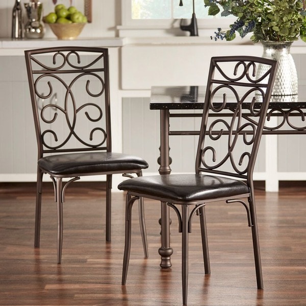 Shop Zella Bistro Metal Scroll Black Bi-Cast Vinyl Dining ...