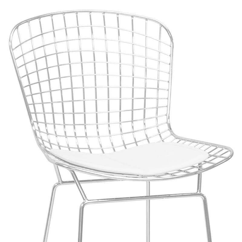 Carbon Loft Flossie Chrome Wire Counter Stool with Faux Leather Interchangeable Seat Pads