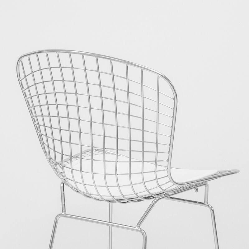 Carbon Loft Flossie Chrome Wire Counter Stool with Faux Leather Interchangeable Seat Pads