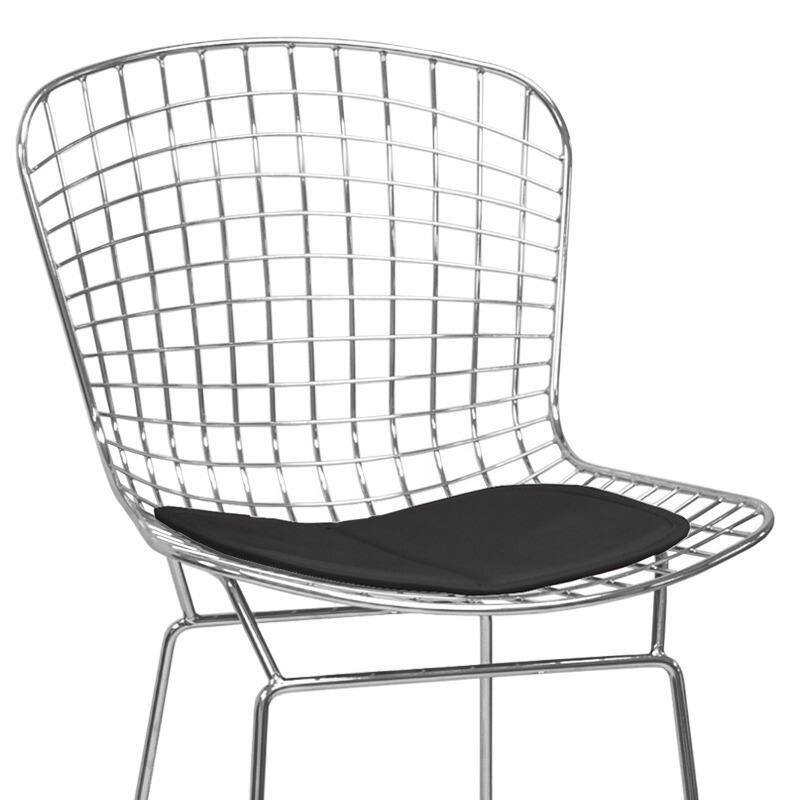 Carbon Loft Flossie Chrome Wire Counter Stool with Faux Leather Interchangeable Seat Pads