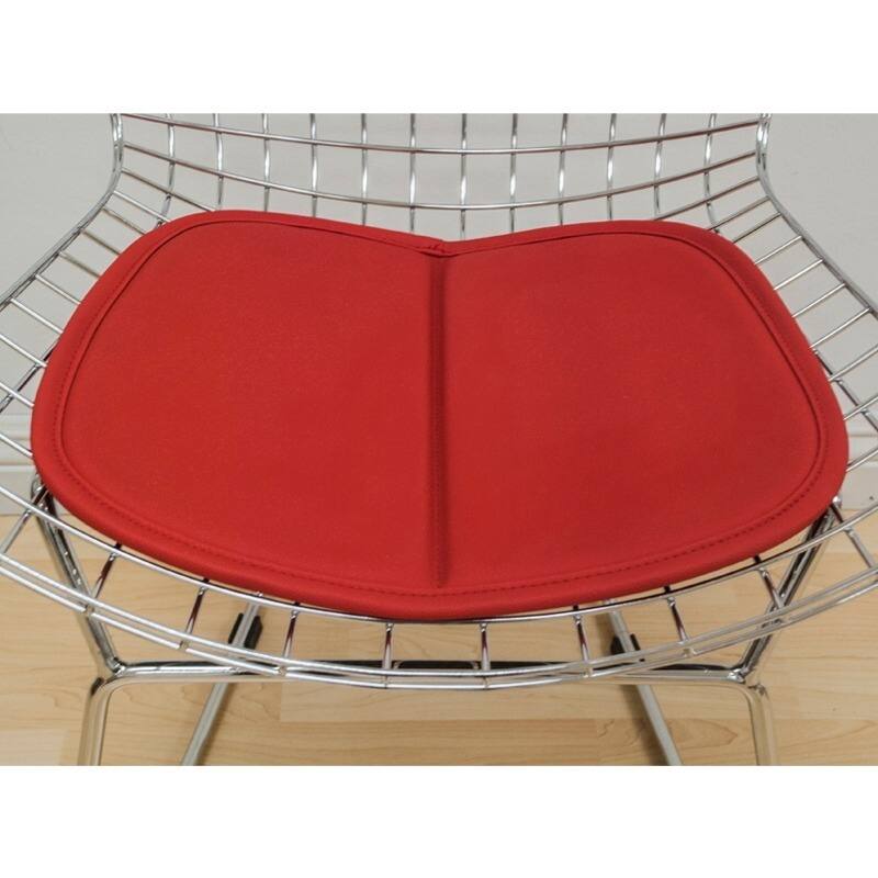 Carbon Loft Flossie Chrome Wire Counter Stool with Faux Leather Interchangeable Seat Pads