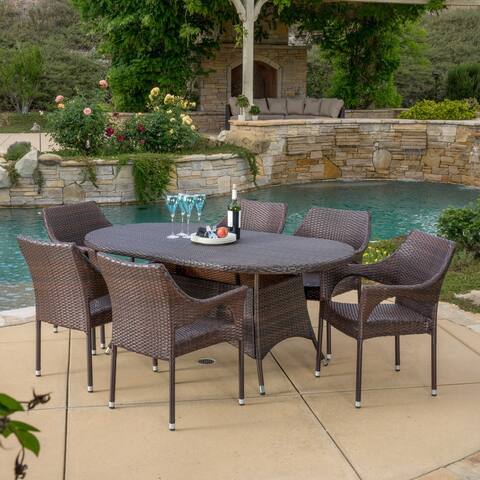 Lennox Outdoor 7-piece Wicker Dining Set by Christopher Knight Home