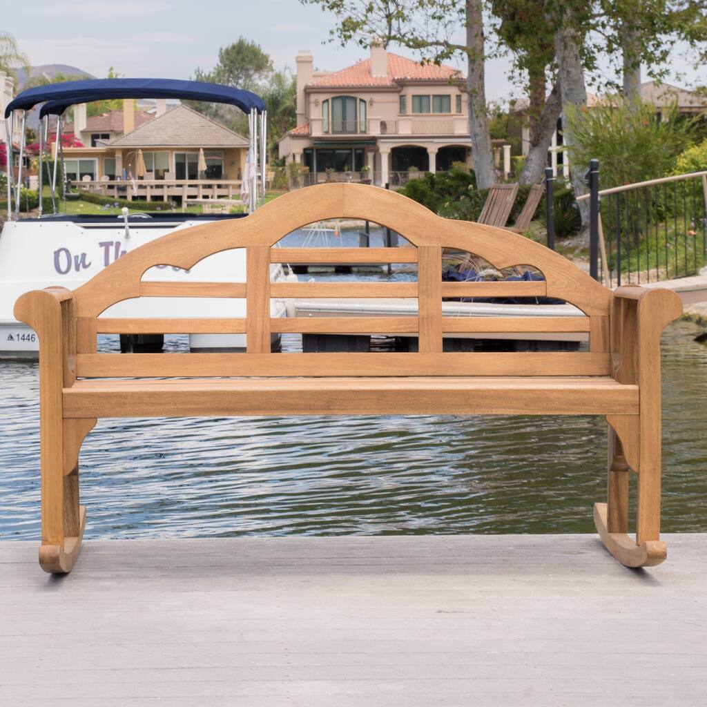 Christopher Knight Home Outdoor Abbey Acacia Wood Rocking Bench