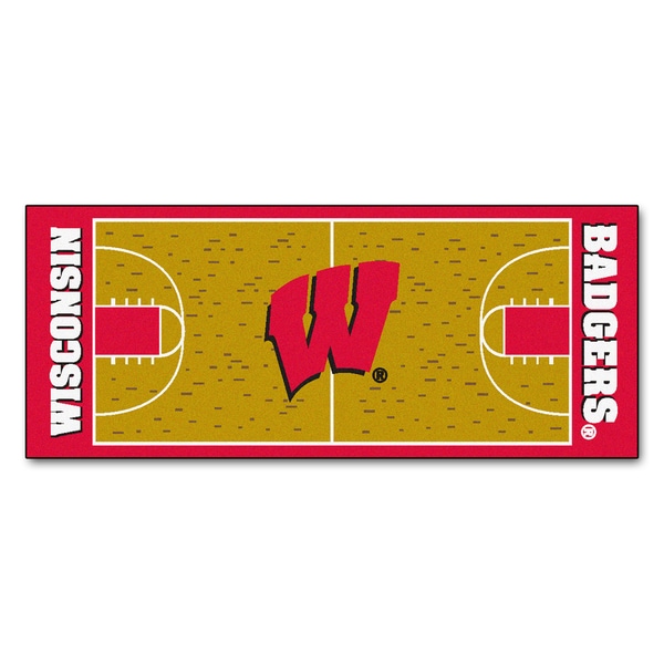 Fanmats Machine made University of Wisconsin Gold Nylon Basketball