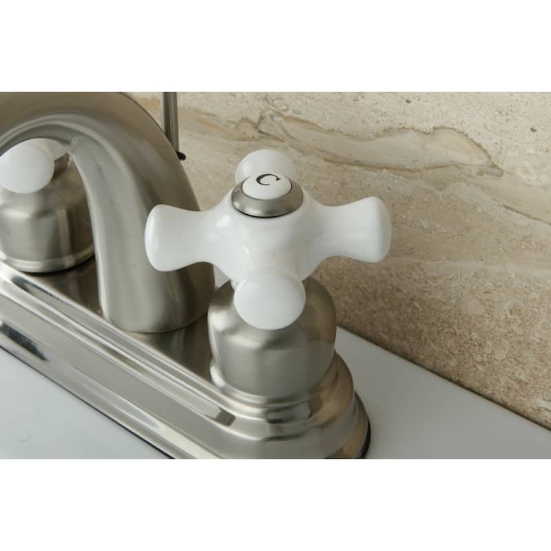 Kingston Brass Classic Satin Nickel Double-handle Bathroom Faucet - Silver