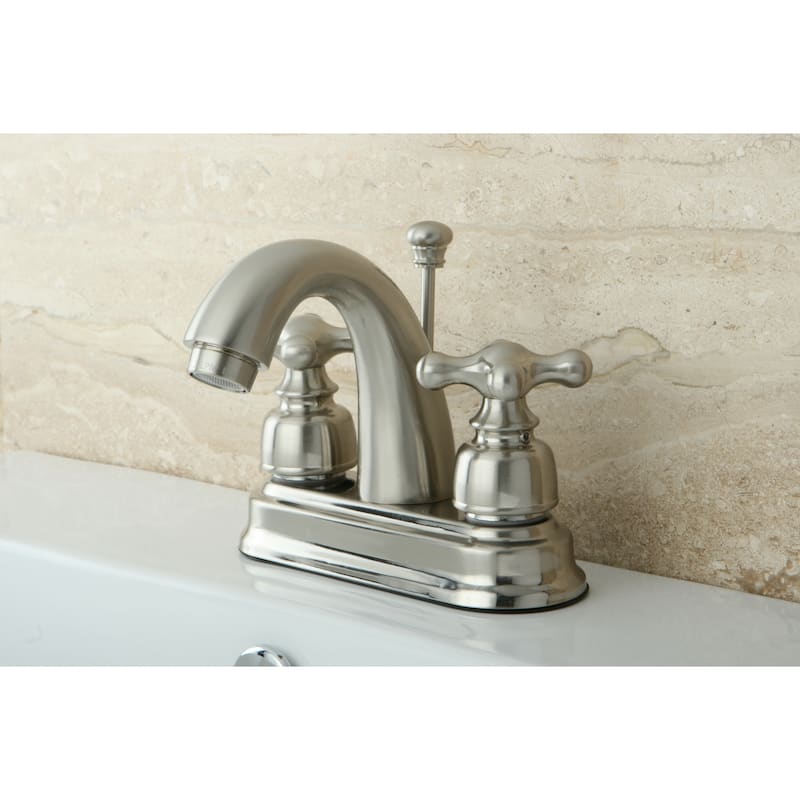 Kingston Brass Classic Satin Nickel Double-handle Bathroom Faucet - Silver
