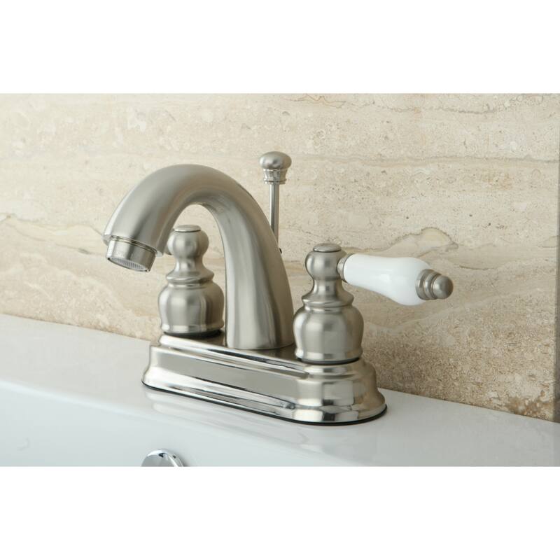 Kingston Brass Classic Satin Nickel Double-handle Bathroom Faucet - Silver