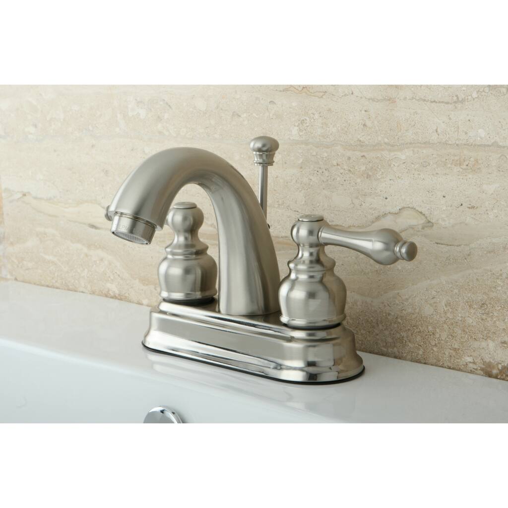 Kingston Brass Classic Satin Nickel Double-handle Bathroom Faucet - Silver
