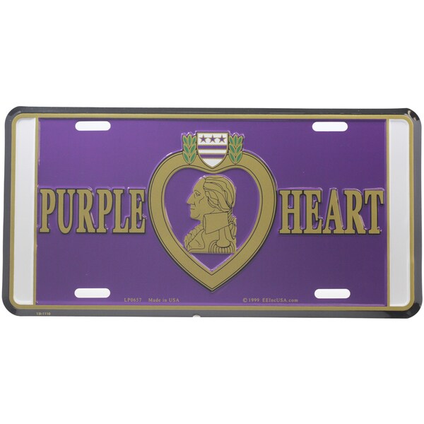 Shop Purple Heart Logo License Plate - On Sale - Free Shipping On ...