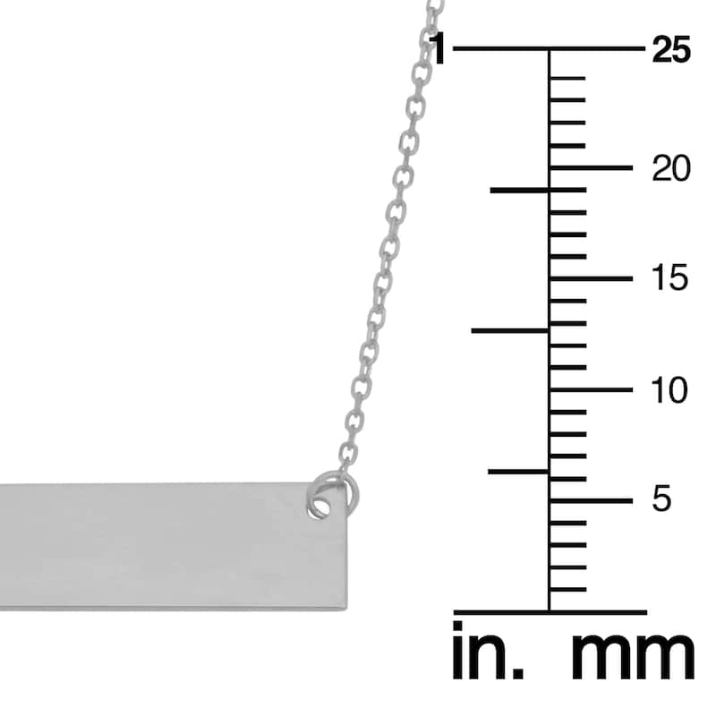10k or 14k Gold Engraveable Bar Cable Chain Necklace (18 inch)