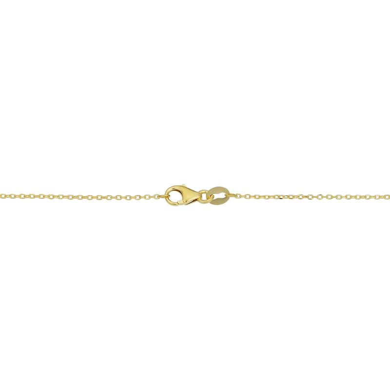 10k or 14k Gold Engraveable Bar Cable Chain Necklace (18 inch)