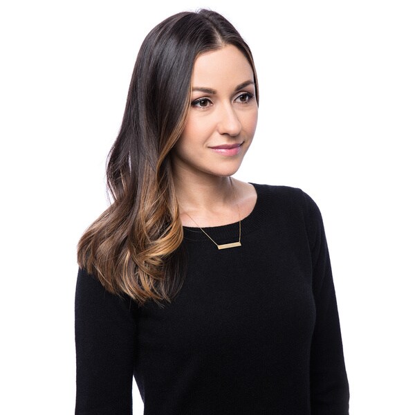 Fremada 10k or 14k Gold Engraveable Bar Cable Chain Necklace