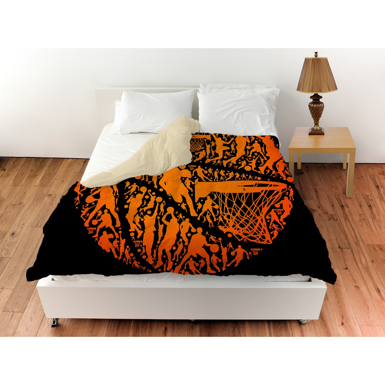 Shop Basketball Sports Silhouettes Duvet Cover On Sale