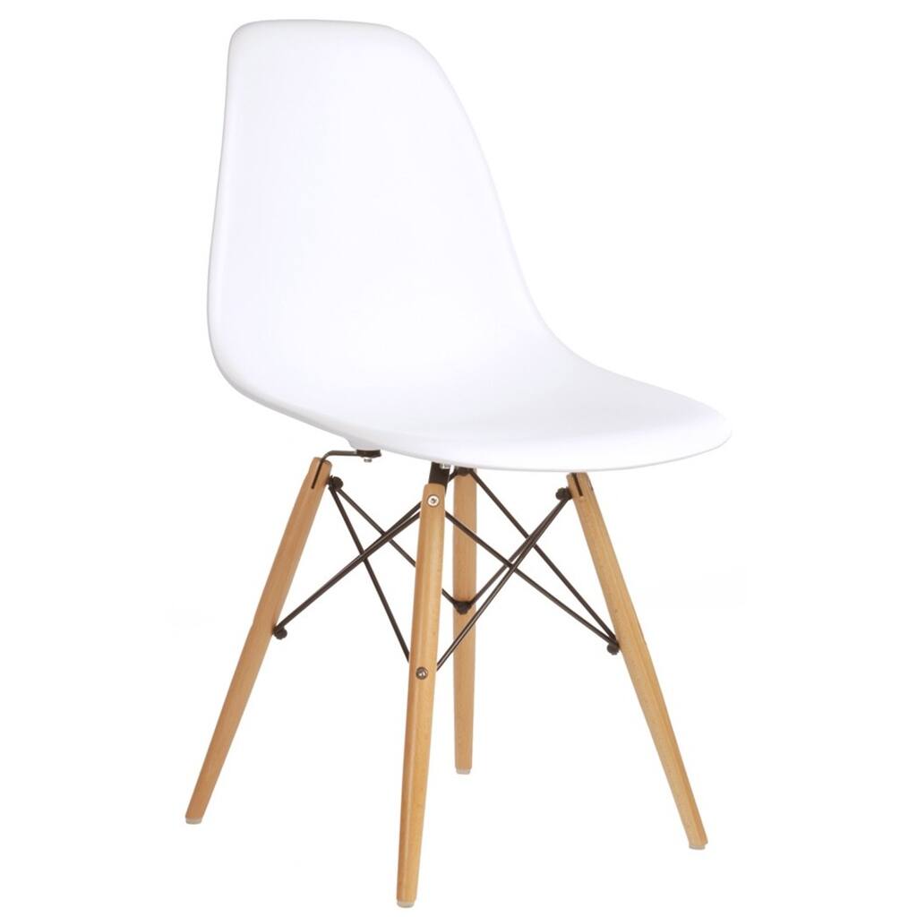 Handmade White Molded Plastic Dining Chair (China) - Standard