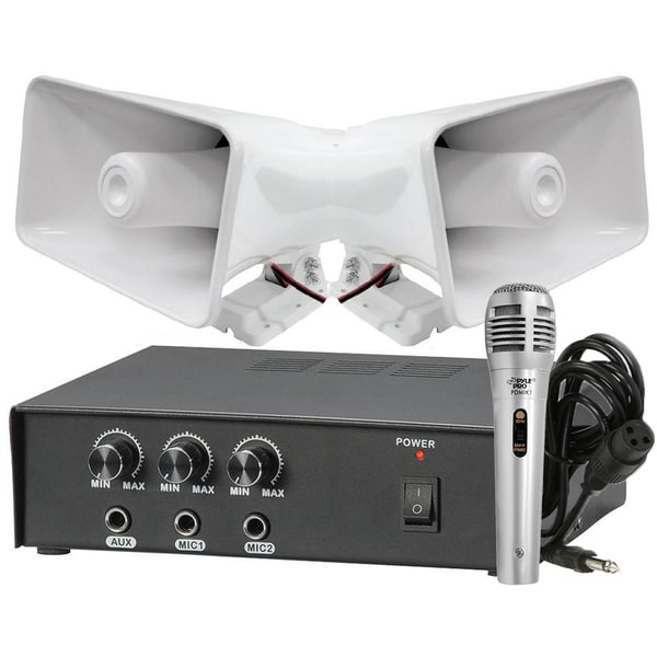 Shop Pyle KTPMSA20HM 50W Amplifier with 2 8inch Indoor/ Outdoor 65W