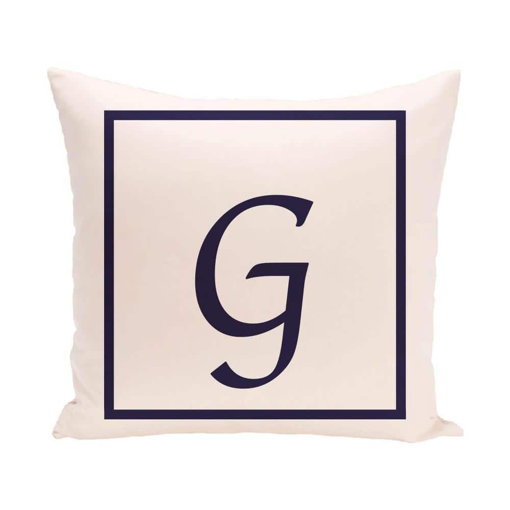 16 x 16-inch Monogram Print Decorative Pillow