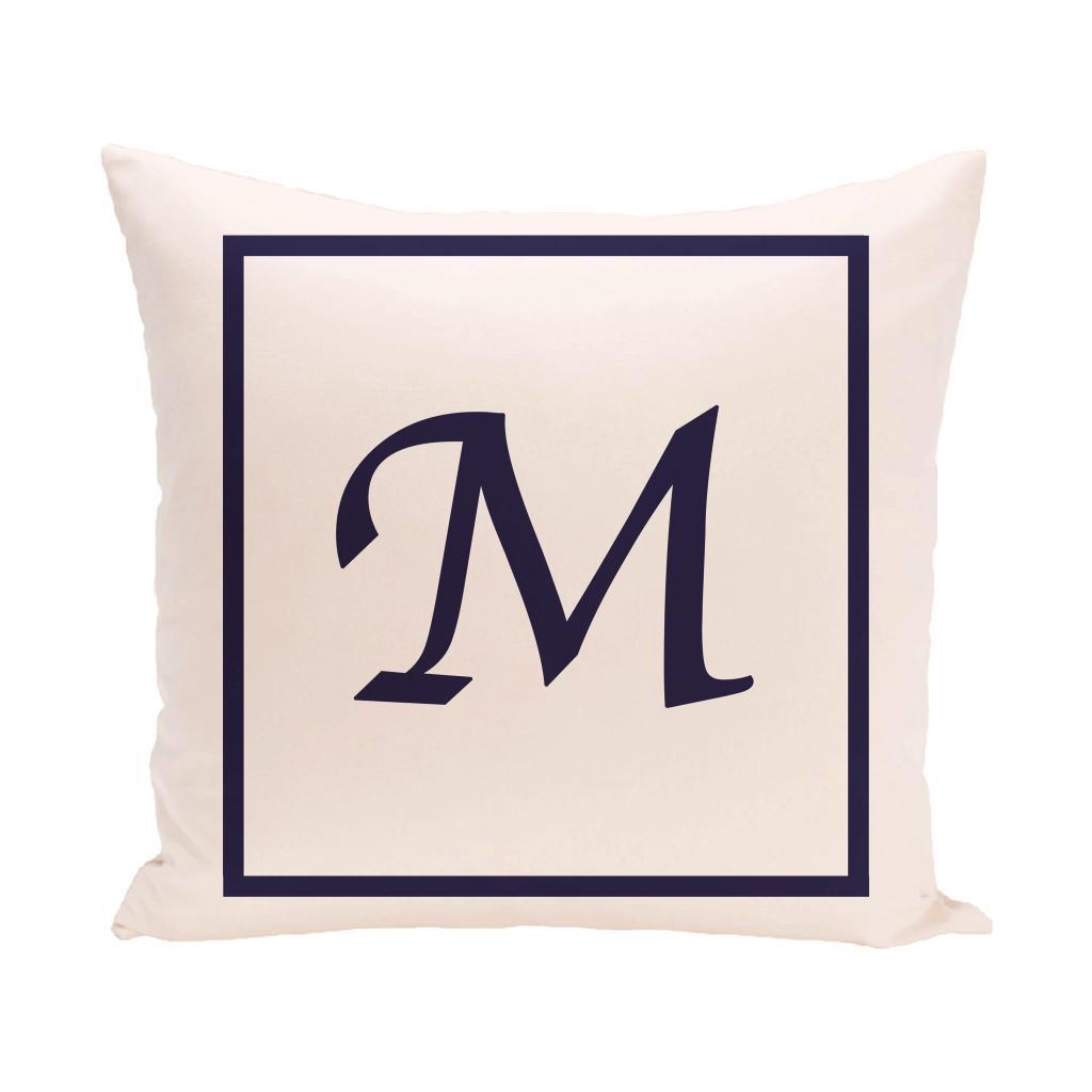 16 x 16-inch Monogram Print Decorative Pillow - W