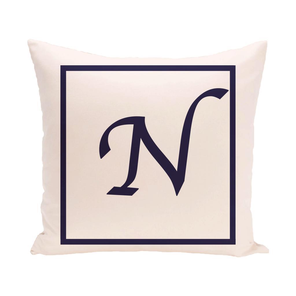 16 x 16-inch Monogram Print Decorative Pillow - W